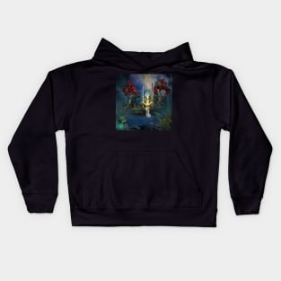 Dragon stature on the island Kids Hoodie